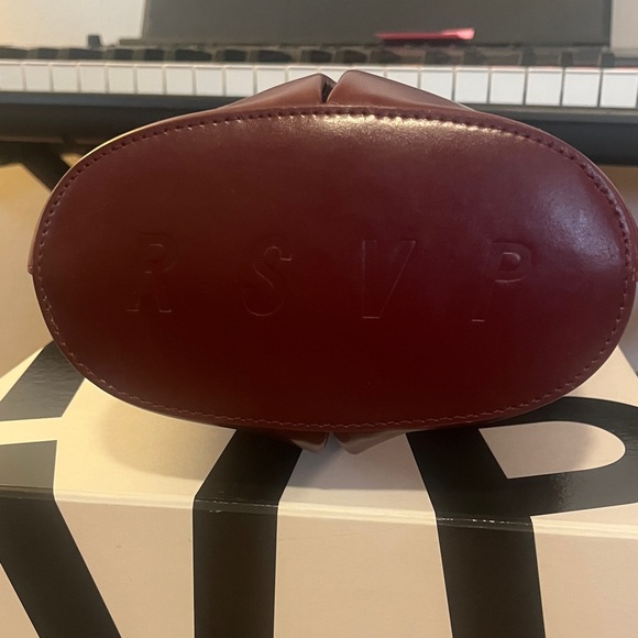 RSVP Paris Low Five Bucket Crossbody in Burgundy - Picture 6 of 11